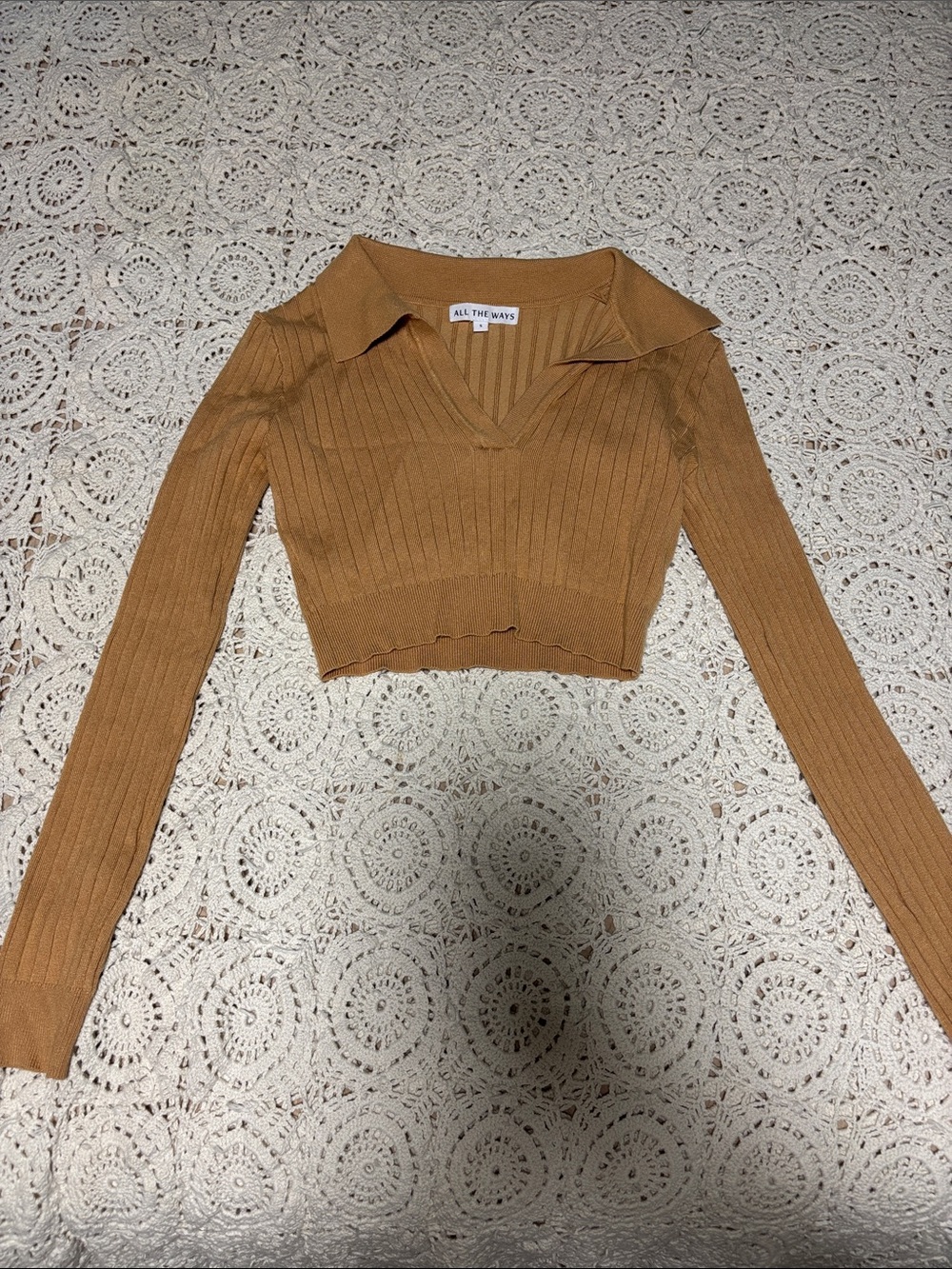 All The Ways Women's Cropped Ribbed Sweater Top